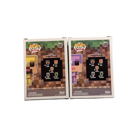 Funko POP Minecraft Lot - #321 Steve and #325 Alex Walmart Exclusive - Picture 3 of 5